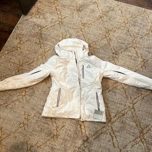 Women white ski snow jacket